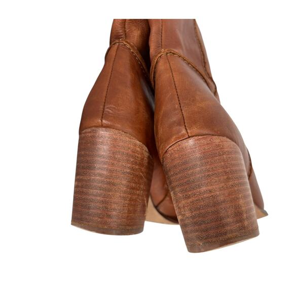 Seychelles Tall Block Heel Boots Western Boho Cognac Southwestern Size 8 - Picture 14 of 16